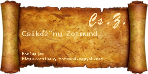 Csikány Zotmund névjegykártya